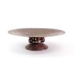Christofle: a French Arts & Crafts style spot hammered electroplate fruit stand,