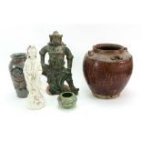 A group of Chinese ceramics, various dates, comprising: a blanc-de-chine figures of Guanyin, 26.