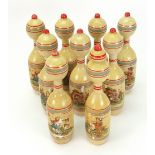 A set of nine Victorian skittles,