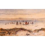Christopher Poole (British, fl. 1882-1891), Gaffers sailing off the coast, signed 'C.
