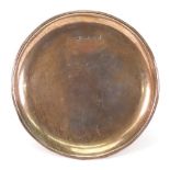 A George III plain circular silver counter tray or wine funnel stand, Thomas Lamborn,