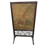 A 'Chippendale Revival' moulded mahogany frame fire screen, second half 19th century,