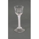 An opaque twist wine glass, circa 1765,