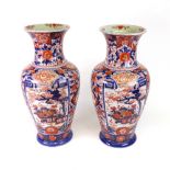 A pair of Japanese Imari vases, Meiji period,