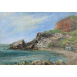 English School, 19th Century, Meadfoot Beach & Daddy Hole Rock, Devon,