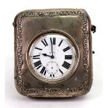 An Edwardian silver mounted easel watch stand, Alexander, Clark & Co, Birmingham 1904,
