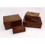 A Victorian walnut sewing box, with green buttoned silk lined interior, 30cm wide,