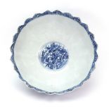 A Chinese blue and white bowl, probably 18th century,