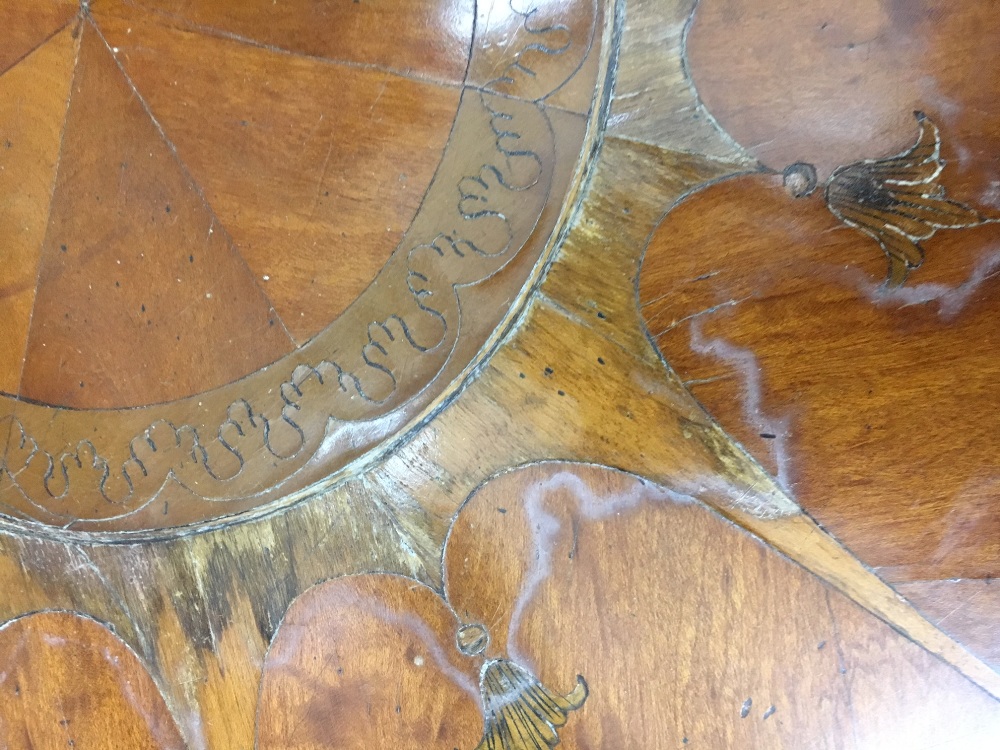 A 'Sheraton Revival' satinwood mahogany floral marquetry centre table, boxwood and ebony strung, - Image 4 of 5