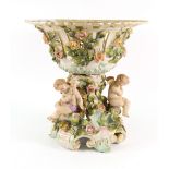 A Sitzendorf porcelain fruit stand, late 19th century,