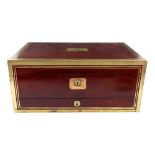 A Gentleman's George III mahogany brass bound dressing case,