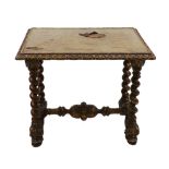 An Italian giltwood low rectangular table, 19th century, in 17th century style,