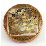 A Japanese Satsuma circular box and cover, Meiji period,