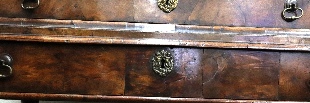 A William & Mary walnut crossbanded and oyster walnut isometric inlaid cabinet, - Image 11 of 12