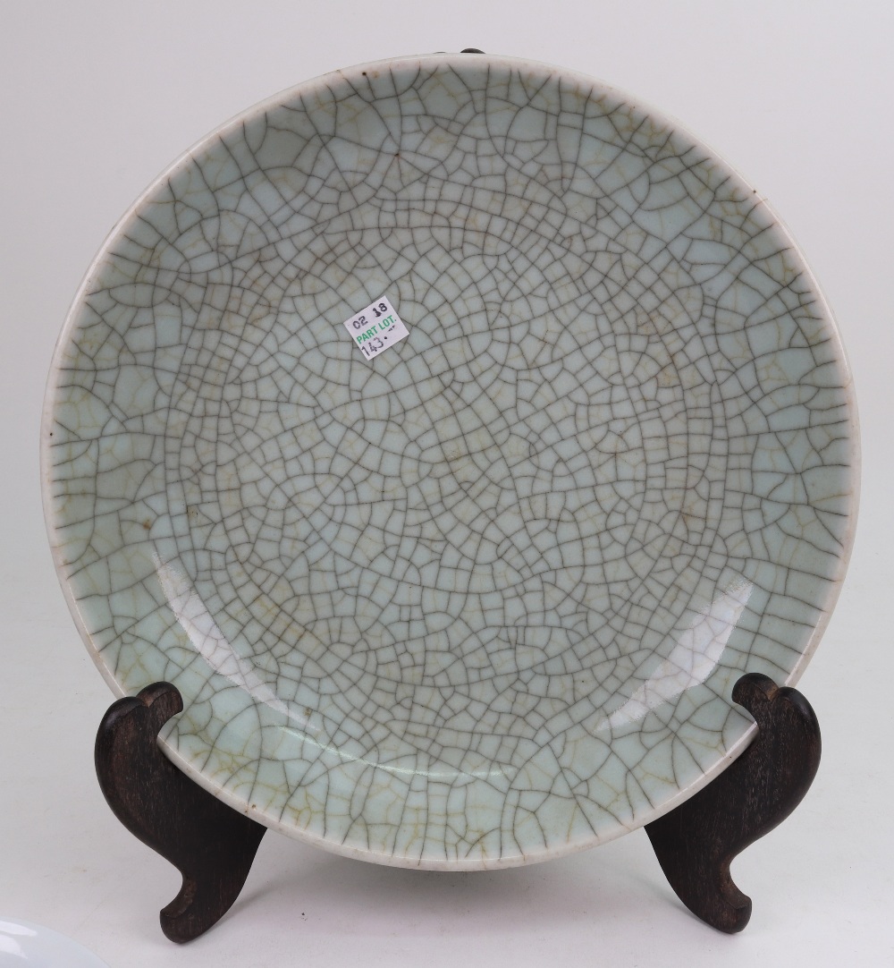 A Chinese celadon ground celadon ground dish, 19th century, - Image 7 of 13