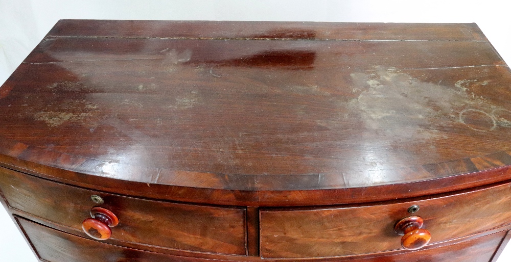 A late George III mahogany bowfront chest, - Image 2 of 3