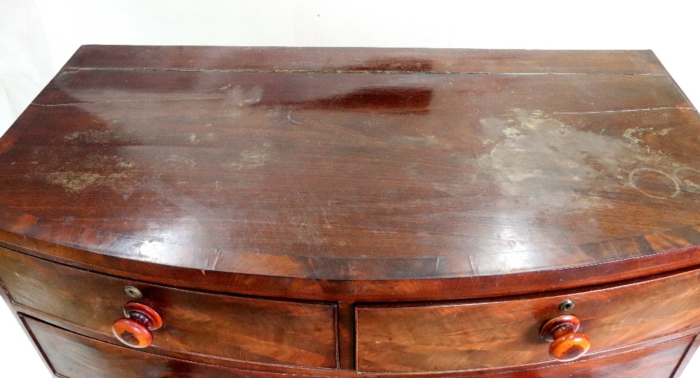 A late George III mahogany bowfront chest, - Image 3 of 3