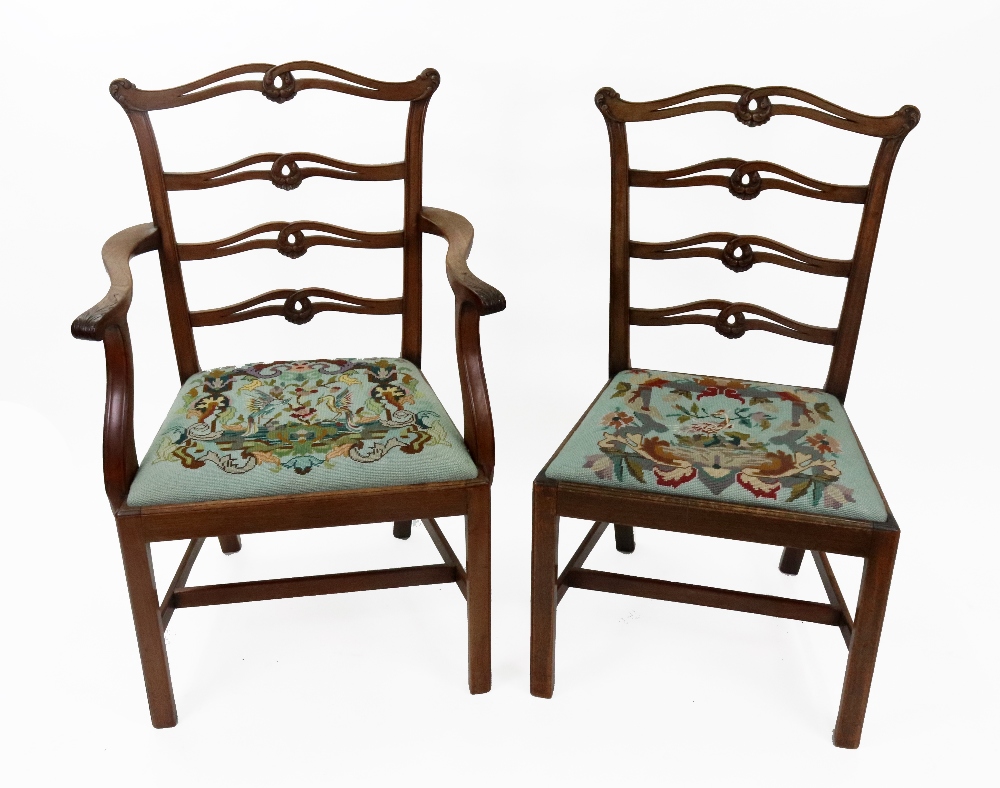 A set of eight 'Chippendale Revival' mahogany dining chairs, circa 1900, - Image 2 of 11