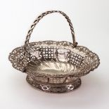 A George III silver shaped oval sweetmeat basket, London 1768,