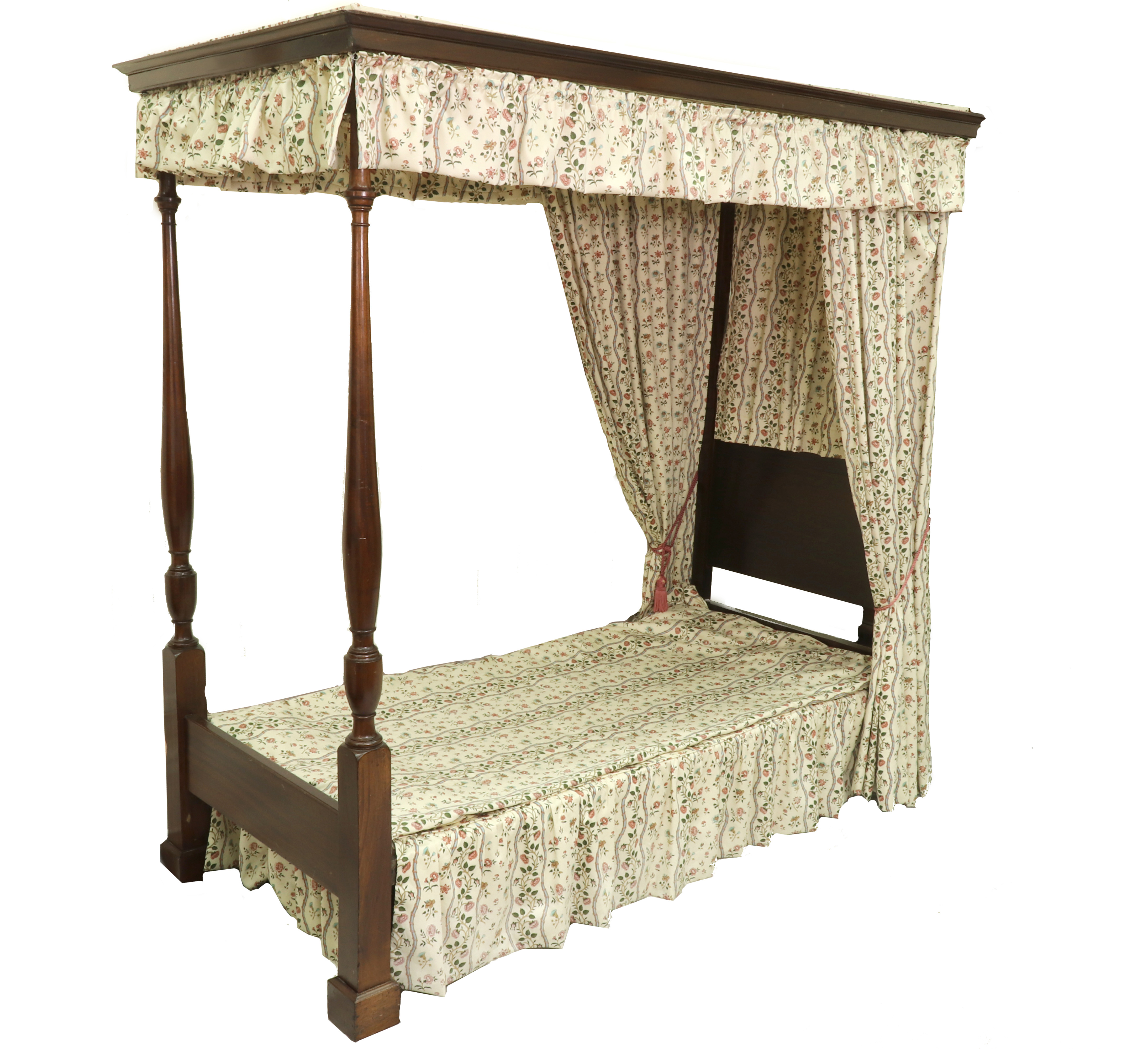 A child's Hepplewhite style mahogany four poster bed, first half 20th century,