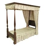 A child's Hepplewhite style mahogany four poster bed, first half 20th century,