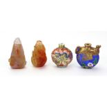 Four Chinese snuff bottles, late 19th/20th century, comprising,