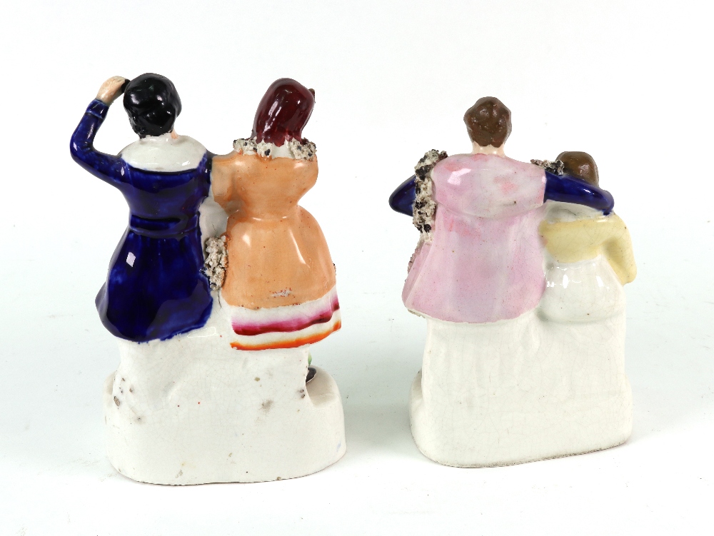 A collection of Victorian Staffordshire, Queen Victoria and Prince Albert seated, 14cm high, - Image 3 of 8