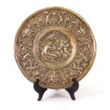 A Dutch silver gilt rose water dish, 1848, in Renaissance style,