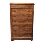 A mahogany wellington chest, circa 1830,