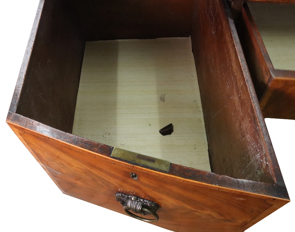 A George III mahogany tulipwood crossbanded boxwood and ebony strung bow fronted sideboard, - Image 4 of 5