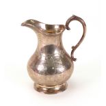 A Victorian silver pear shape cream jug, Robert Harper, London 1861, foliate engraved, 9.