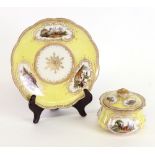 A Dresden porcelain bowl, cover and stand,