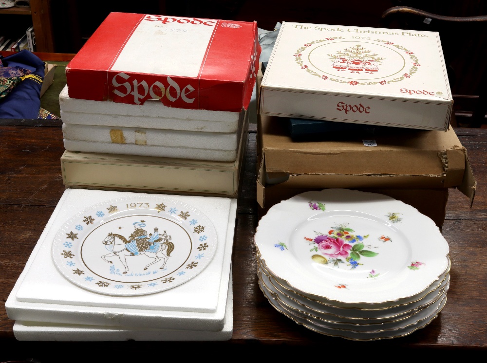 A set of six Aich Karlsbad floral painted dessert plates, 23.