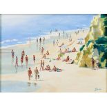 Hazel Soan (British, 20th Century), Beach on the Algarve,