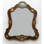 A reproduction Louis XV style kingwood and crossbanded gilt metal mounted wall mirror,