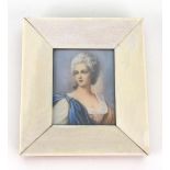 European School, 19th Century, A portrait miniature of a lady in 18th century dress,