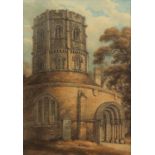 Thomas Hearne (British, 1744-1817), The North West View of St Sepulchres Church in Cambridge,