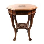 A Japanese octagonal centre table, circa 1900,