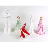 A collection of Five Royal Doulton porcelain figures, Sophie HN 3715, Cherish,