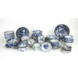 A large group of Chinese blue and white porcelain 18th & 19th century, comprising, tea bowls,