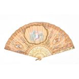 A mid 18th century style French fan, 19th century,