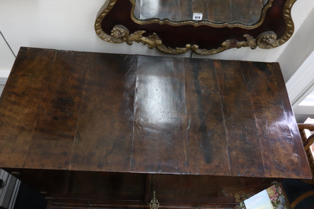 A William & Mary walnut crossbanded and oyster walnut isometric inlaid cabinet, - Image 5 of 12