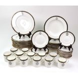 A Wedgwood part dinner service, with The Royal Green Jackets crest, 12 soup plates,