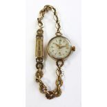 Tudor; a lady's Tudor Royal 9ct yellow gold manual wind wristwatch, Chester 1954,