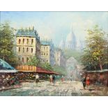 European School, 20th Century, A view of Sacre Coeur, Montmartre, indistinctly signed (lower left),