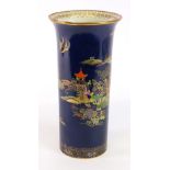 A Carlton ware chinoiserie decorated vase, in the form of a Chinese brush pot,
