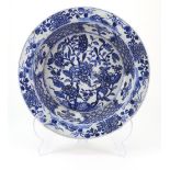 A Chinese porcelain blue and white deep bowl, Qianlong,