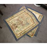 A pair of Aubusson style needlework panels for a fauteuil back and seat,