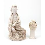A Chinese blanc-de-chine figure of Guanyin, 18th/19th century,