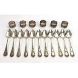 A set of eleven Dutch silver spoons, first half 20th century, in Art Deco style,